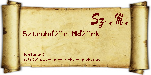 Sztruhár Márk névjegykártya